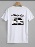 Men's White Graphic Sublimation T-Shirt – Jersey Fabric – Stylish Round Neck Sports Tee – 1 Pc - Image 3