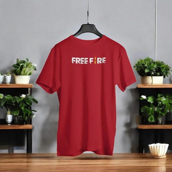 Men's Printed Cotton Jersey T-Shirt – Round Neck – Red Color – Casual Wear – Soft & Comfortable – 1 Pc