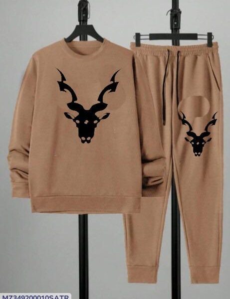 Unisex Markhor Printed Tracksuit – 2 Pcs Dri-Fit Sweatshirt & Trouser Set – Stylish & Comfortable Casual Wear for Men & Women