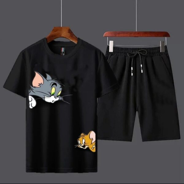 Men’s Cotton Printed T-Shirt & Shorts Set – Comfortable Summer Tracksuit