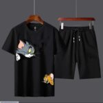 Men’s Cotton Printed T-Shirt & Shorts Set – Comfortable Summer Tracksuit - Image 2