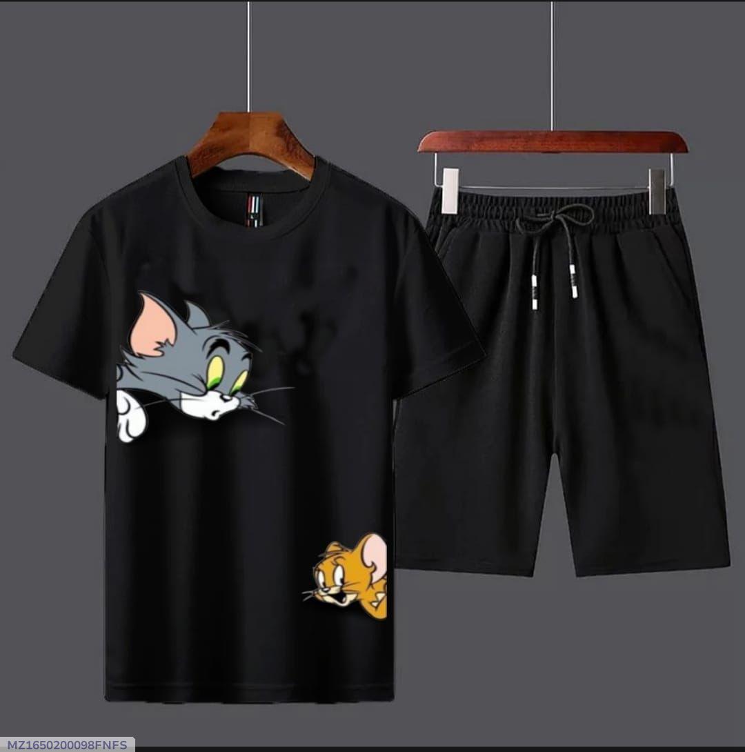 IMG-20250806-WA0039 Men’s Cotton Printed T-Shirt & Shorts Set – Comfortable Summer Tracksuit - Image 2