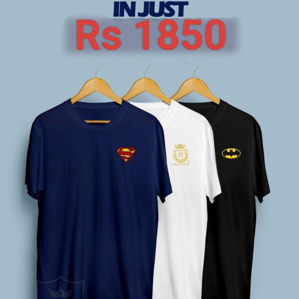 Cotton Jersey Printed Crew Neck T-Shirt -Pack Of 3