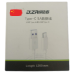 DIZA USB Type-C Fast Charging Cable 5A (1.2m) - High-Speed Data Sync & Durable USB-A to Type-C Cable